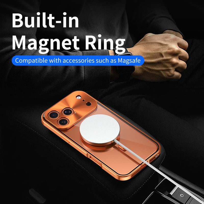 Metal Frame Protection Privacy Screen Protector anti Drop Magnetic Charging Iphone12-17 Patriotic Gift Fashion Trendy Phone Cases Phone Case Magsafe Charger Cover Iphone 16 Case Full Coverage Privacy Protective Smartphone