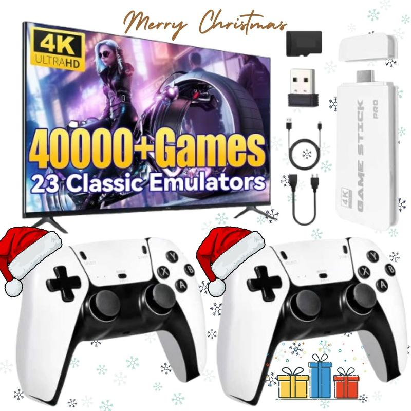 2025 New Video Retro Game Controller Console with 40,000+ Games & 26 Emulators, Wireless 26 Controllers, 128GB TF Card, HDMI Output, 2Ergonomic Wireless Controllers, Perfect for All Ages, Button Stick Tiktokshopblackfriday