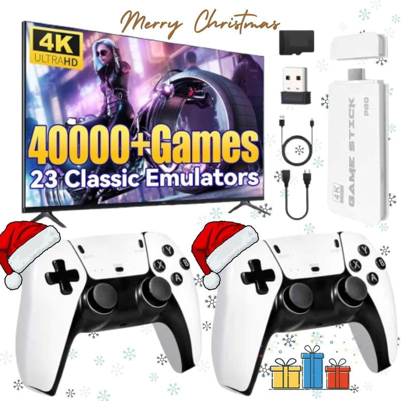 2025 New Video Retro Game Controller Console with 40,000+ Games & 26 Emulators, Wireless 26 Controllers, 128GB TF Card, HDMI Output, 2Ergonomic Wireless Controllers, Perfect for All Ages, Button Stick Tiktokshopblackfriday