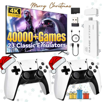 2025 New Video Retro Game Controller Console with 40,000+ Games & 26 Emulators, Wireless 26 Controllers, 128GB TF Card, HDMI Output, 2Ergonomic Wireless Controllers, Perfect for All Ages, Button Stick Tiktokshopblackfriday