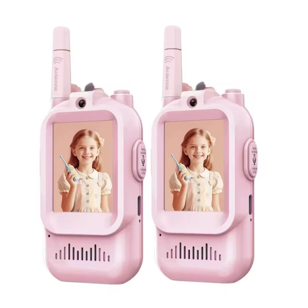 Video Walkie Talkies for Kids 2 Pack Rechargeable Toddler Toys for Indoor Camping Travel Birthday Gfits for Kids Ages 3-12