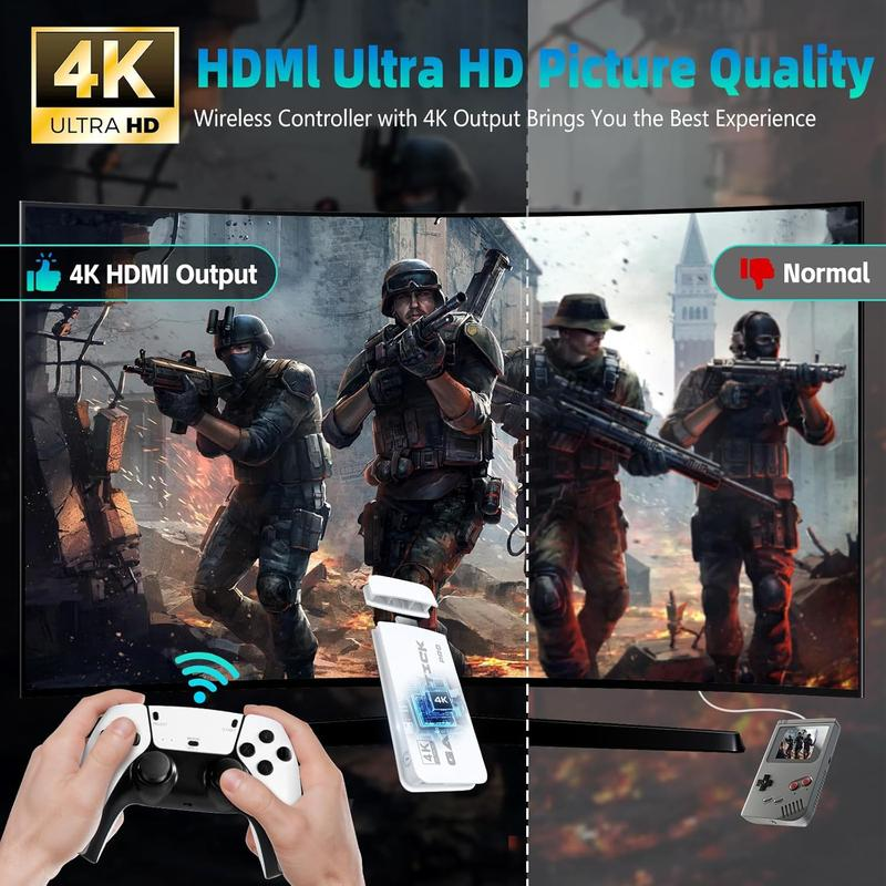 2025 New Video Retro Game Controller Console with 40,000+ Games & 26 Emulators, Wireless 26 Controllers, 128GB TF Card, HDMI Output, 2Ergonomic Wireless Controllers, Perfect for All Ages, Button Stick Tiktokshopblackfriday