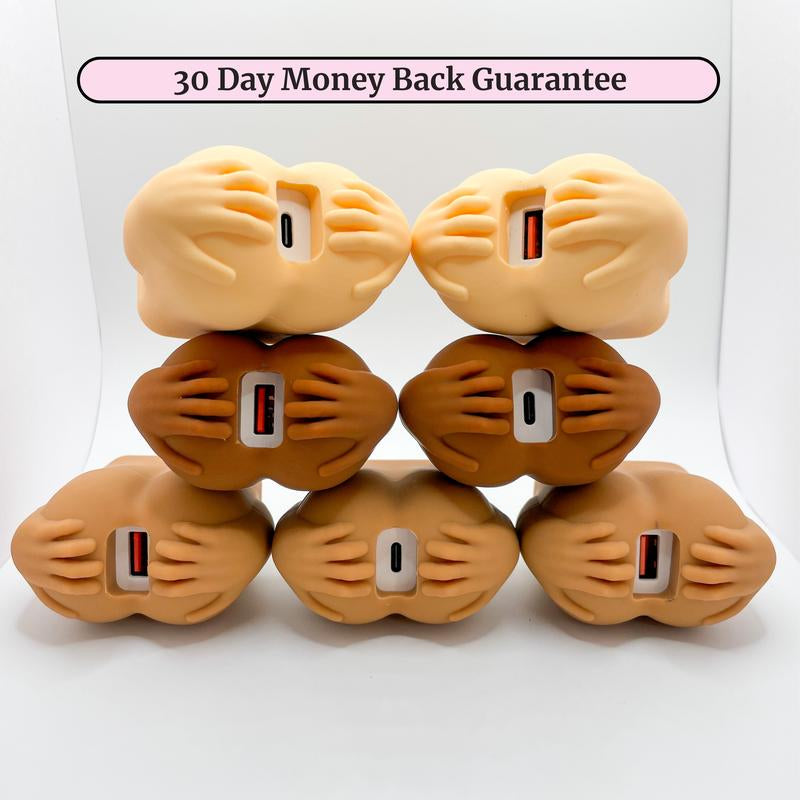 20W Cheeky Charger with Silicone Case USB a & USB C for Smartphone Fast Charging - Electronic Cellphone Accessories