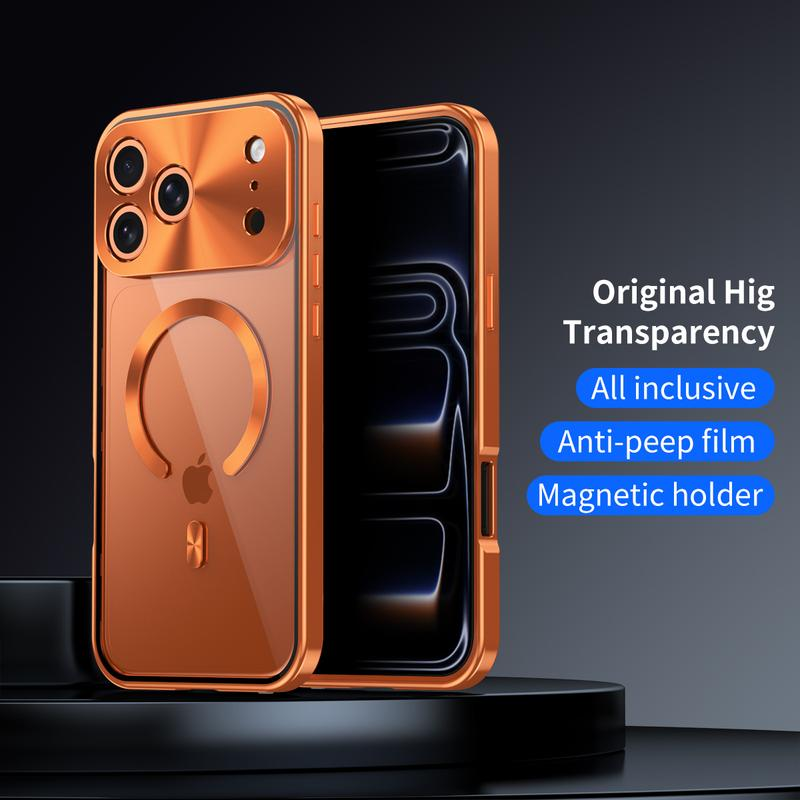 Metal Frame Protection Privacy Screen Protector anti Drop Magnetic Charging Iphone12-17 Patriotic Gift Fashion Trendy Phone Cases Phone Case Magsafe Charger Cover Iphone 16 Case Full Coverage Privacy Protective Smartphone