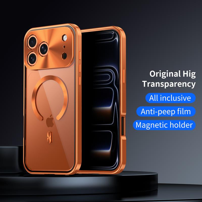 Metal Frame Protection Privacy Screen Protector anti Drop Magnetic Charging Iphone12-17 Patriotic Gift Fashion Trendy Phone Cases Phone Case Magsafe Charger Cover Iphone 16 Case Full Coverage Privacy Protective Smartphone