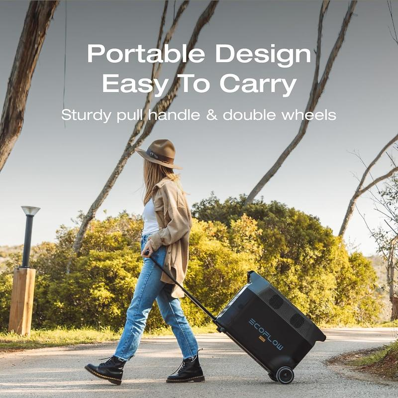 DELTA Pro, 3600Wh, 3600W Output, Ecoflow Portable Power Station, 2.7H to Full Charge, 5 AC Outlets, 120V LFP Battery with Expandable Capacity