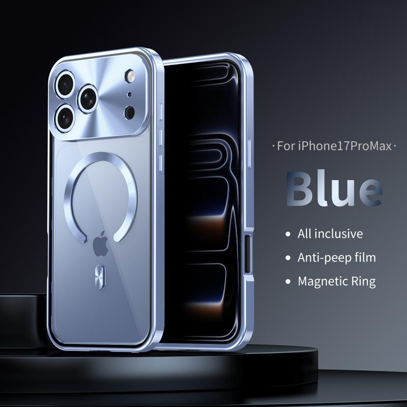 Metal Frame Protection Privacy Screen Protector anti Drop Magnetic Charging Iphone12-17 Patriotic Gift Fashion Trendy Phone Cases Phone Case Magsafe Charger Cover Iphone 16 Case Full Coverage Privacy Protective Smartphone
