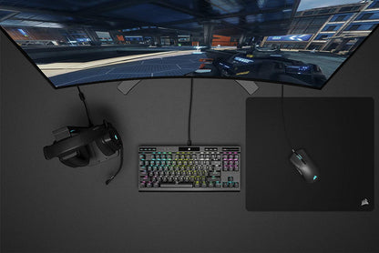 K70 RGB TKL – Champion Series Tenkeyless Mechanical Gaming Keyboard - Cherry MX Speed Keyswitches - Durable Aluminum Frame - Per-Key RGB LED Backlighting - Detachable USB Type-C Cable