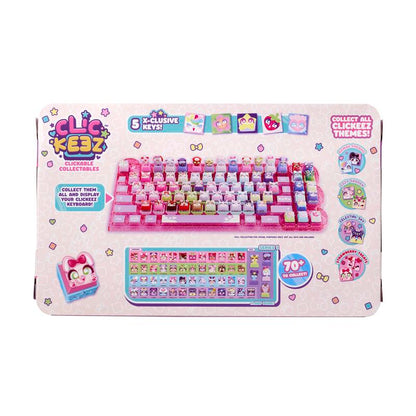 Clickeez Keyboard Mega Pack - the Set Comes with One Clickeez-Themed Keyboard, 15 Clickeez, and One Keychain, Ages 6+