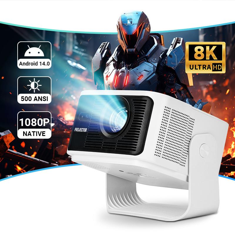 HY350MAX 500ANSI Gaming Projector Native 1080P 8K Decoding Wifi6 BT5.4 Auto Focus 4Ms Latency Ultra Short Throw Home Cinema Projector