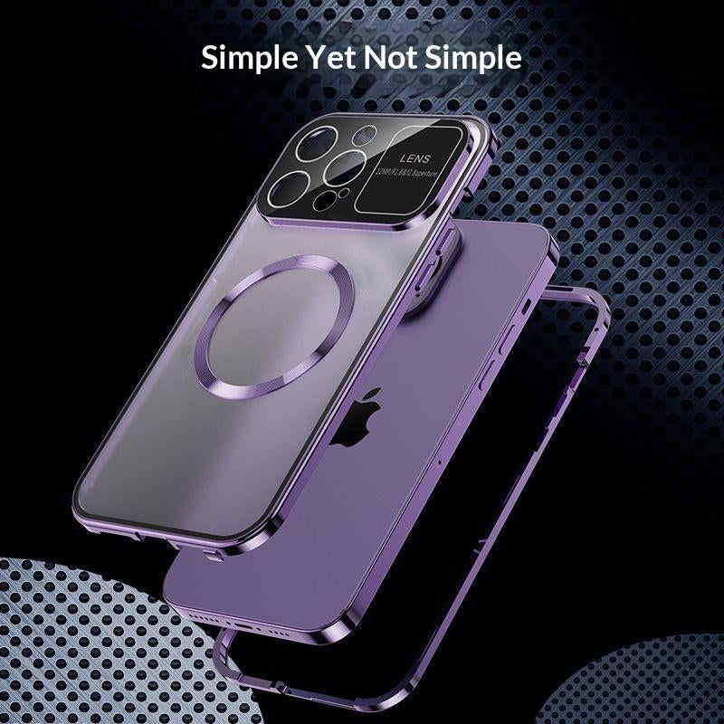 Metal Frame Protection Privacy Screen Protector anti Drop Magnetic Charging Iphone12-17 Patriotic Gift Fashion Trendy Phone Cases Phone Case Magsafe Charger Cover Iphone 16 Case Full Coverage Privacy Protective Smartphone