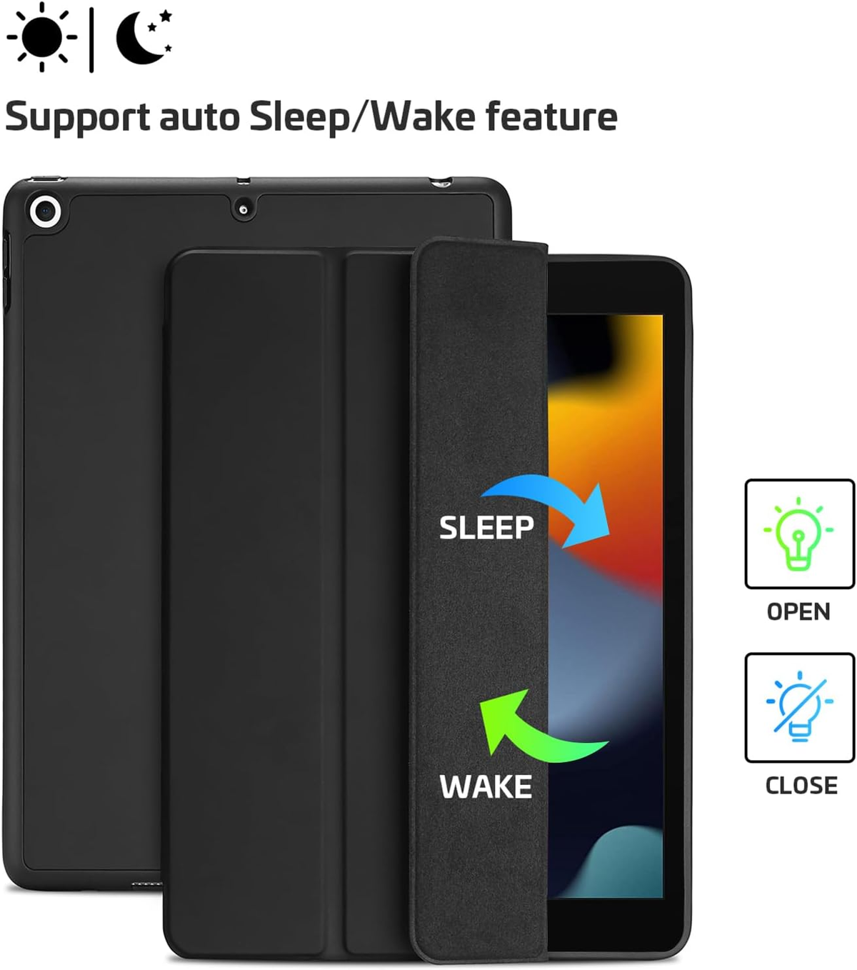 Smart Case for Ipad 10.2 (9Th Gen 2021/ 8Th Gen 2020 / 7Th Gen 2019) with Pencil Holder and Soft TPU Back Cover, Slim Steady Stand Protective Case for 10.2