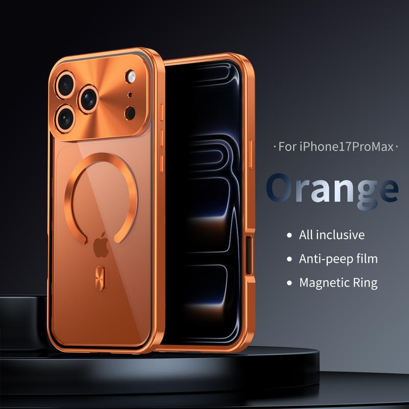 Metal Frame Protection Privacy Screen Protector anti Drop Magnetic Charging Iphone12-17 Patriotic Gift Fashion Trendy Phone Cases Phone Case Magsafe Charger Cover Iphone 16 Case Full Coverage Privacy Protective Smartphone