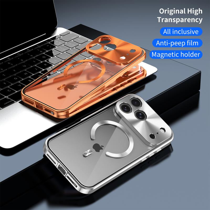 Metal Frame Protection Privacy Screen Protector anti Drop Magnetic Charging Iphone12-17 Patriotic Gift Fashion Trendy Phone Cases Phone Case Magsafe Charger Cover Iphone 16 Case Full Coverage Privacy Protective Smartphone