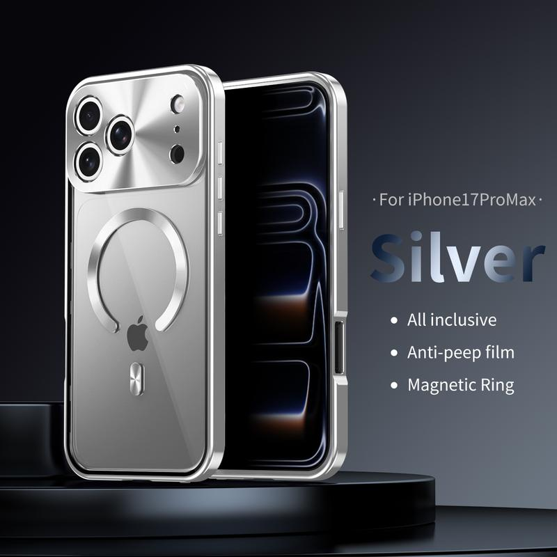 Metal Frame Protection Privacy Screen Protector anti Drop Magnetic Charging Iphone12-17 Patriotic Gift Fashion Trendy Phone Cases Phone Case Magsafe Charger Cover Iphone 16 Case Full Coverage Privacy Protective Smartphone