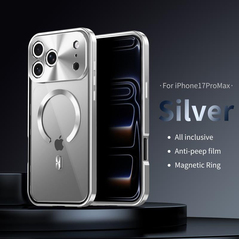 Metal Frame Protection Privacy Screen Protector anti Drop Magnetic Charging Iphone12-17 Patriotic Gift Fashion Trendy Phone Cases Phone Case Magsafe Charger Cover Iphone 16 Case Full Coverage Privacy Protective Smartphone