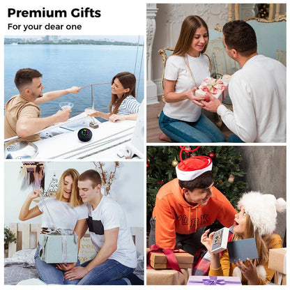 Waterproof Speaker Portable Suction Cup with LED Lights Rechargeable Bluetooth-Compatible for Home Bathroom Outdoor Shower Black Wireless Speaker，Hands-Free