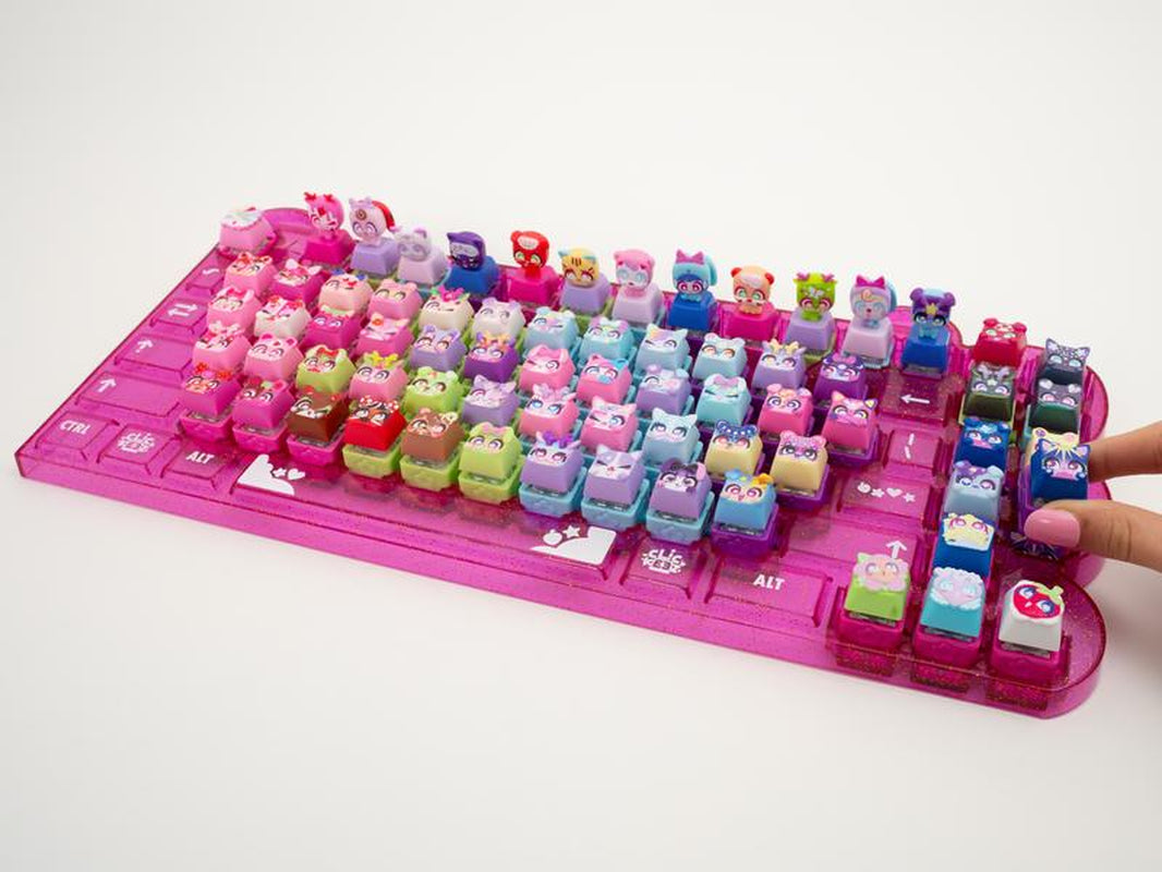 Clickeez Keyboard Mega Pack - the Set Comes with One Clickeez-Themed Keyboard, 15 Clickeez, and One Keychain, Ages 6+